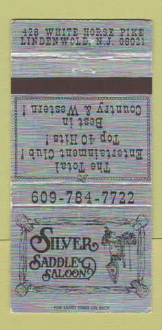 Matchbook Cover - Silver Saddle Saloon Lindenwold NJ WEAR 30 Strike