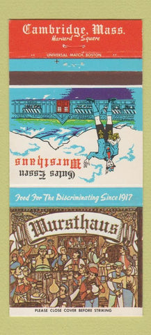 Matchbook Cover - Gutes Essen Wursthaus Cambridge MA 30 Strike
