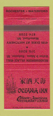 Matchbook Cover Oceania Inn Chinese Restaurant Rochester Waterford MI 30 Strike