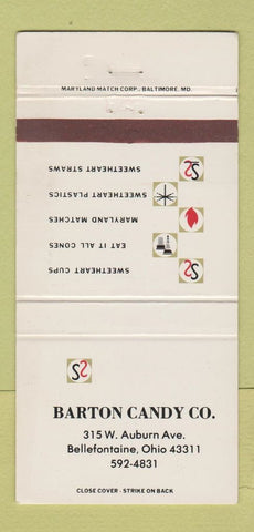 Matchbook Cover - Barton Candy Bellefontaine OH 30 Strike