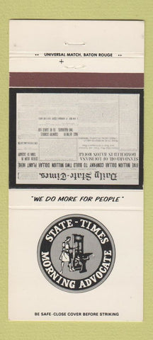 Matchbook Cover - State Times Morning Advocate Baton Rouge LA 30 Strike