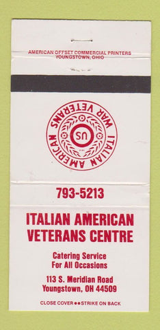 Matchbook Cover - Italian American Veterans Centre Youngstown OH 30 Strike