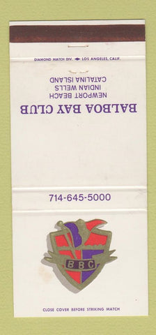 Matchbook Cover - Balboa Bay Club Indian Wells Newport Beach CA 30 Strike