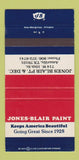 Matchbook Cover - Jones Balir Paint Amarillo TX 30 Strike
