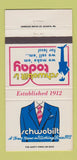 Matchbook Cover - Schwobilt Men's Clothes 30 Strike