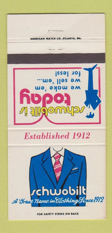 Matchbook Cover - Schwobilt Men's Clothes 30 Strike