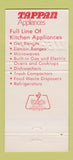 Matchbook Cover - Tappan Appliances Microwaves Stoves 30 Strike