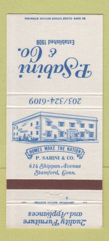 Matchbook Cover - P Sabini Furniture Stamford CT 30 Strike