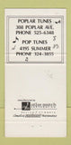 Matchbook Cover - Popular Tunes Music Pop Tunes 30 Strike