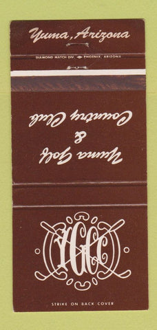 Matchbook Cover - Yuma Golf and Country Club AZ WEAR 30 Strike