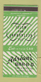 Matchbook Cover - Adrian's BBQ Chinchilla PA 30 Strike