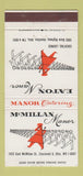 Matchbook Cover - Eaton McMillan Manor Cincinnati Hamilton OH 30 Strike