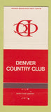 Matchbook Cover - Denver Country Club Colorado 30 Strike