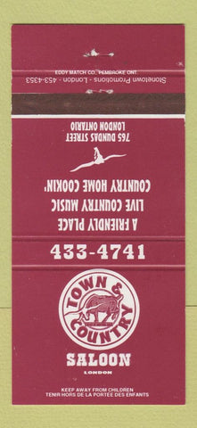 Matchbook Cover - Town & Country Saloon London ON 30 Strike