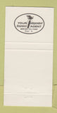 Matchbook Cover - Batchelder Bros Insurance Sanford ME Wells 30 Strike