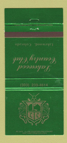 Matchbook Cover - Lakewood Country Club Lakewood Colorado 30 Strike