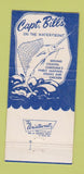 Matchbook Cover - Capt Bill's Restaurant Morehead City NC 30 Strike