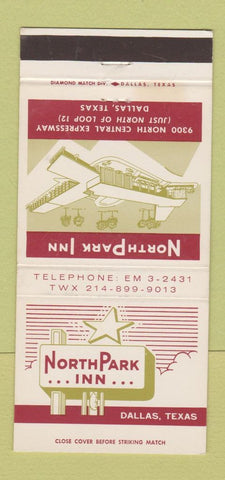 Matchbook Cover - North Park Inn Dallas TX 30 Strike