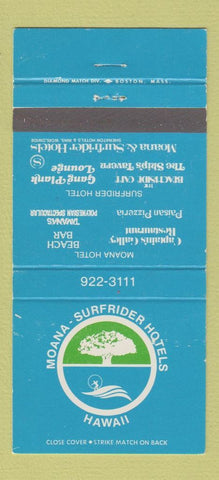 Matchbook Cover - Moana Surfrider Hotels Hawaii WEAR 30 Strike