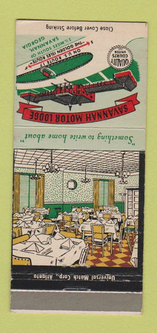 Matchbook Cover - Savannah Motor Lodge GA 30 Strike