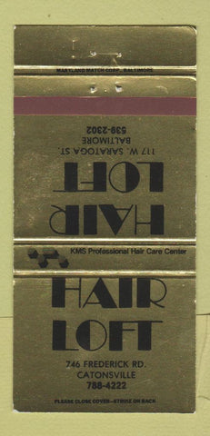 Matchbook Cover - Hair Loft Salon Baltimore Catonsville MD 30 Strike