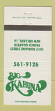 Matchbook Cover - Big Kahuna New Orleans LA 30 Strike