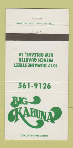 Matchbook Cover - Big Kahuna New Orleans LA 30 Strike