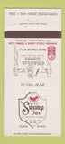 Matchbook Cover - Swamp Fox Charlie Horse Restaurants Del Mar CA 30 Strike
