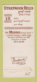 Matchbook Cover - Stratmoor Hills Golf Course Moors Colorado Springs? 30 Strike