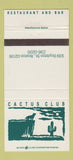 Matchbook Cover - Cactus Club Boston MA 30 Strike