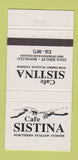 Matchbook Cover - Cafe Sistina Italian Honolulu Hawaii 30 Strike