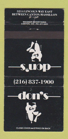 Matchbook Cover - Don's Canton Massillon OH WEAR 30 Strike
