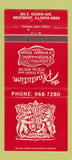 Matchbook Cover - The Plantation Restaurant Westmont IL 30 Strike