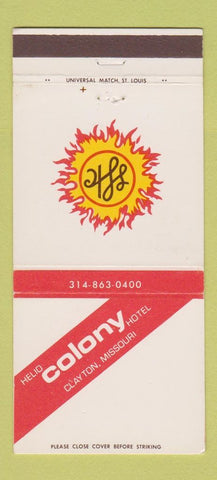 Matchbook Cover - Helio Colony Hotel Clayton MO 30 Strike