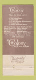 Matchbook Cover - Colony Motor Hotel Clayton MO #1 30 Strike