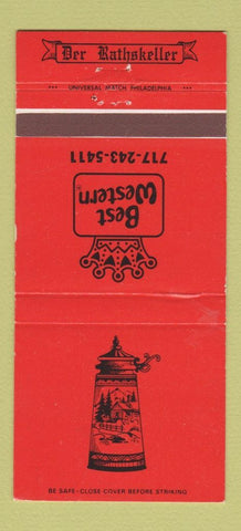 Matchbook Cover - Best Western Der Rathskeller Carlisle PA 30 Strike