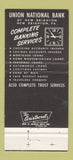 Matchbook Cover - Union National Bank New Brighton PA 30 Strike