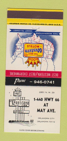 Matchbook Cover - Tropicana Inn Oklahoma City OK Route 66 30 Strike