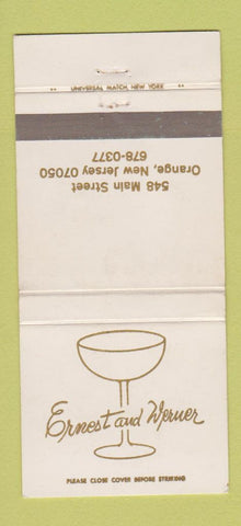Matchbook Cover - Ernest and Werner Orange NJ 30 Strike