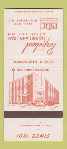 Matchbook Cover - Perpetual Savings and Loan High Point NC 30 Strike