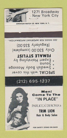 Matchbook Cover - Parucca Di Roma's Salon New York City girlie 30 Strike
