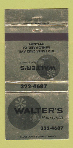 Matchbook Cover - Walter's Hair Salon Menlo Park CA WEAR 30 Strike