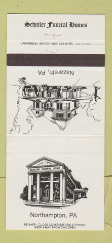 Matchbook Cover - Schisler Funeral Homes Northampton Nazareth PA 30 Strike