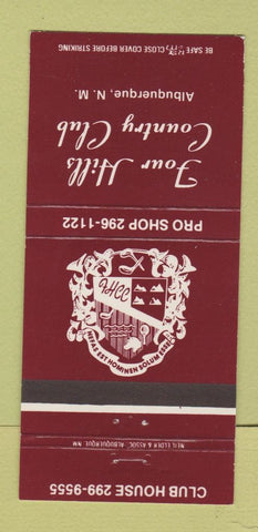 Matchbook Cover - Four Hills Countrey Club Albuquerque NM 30 Strike