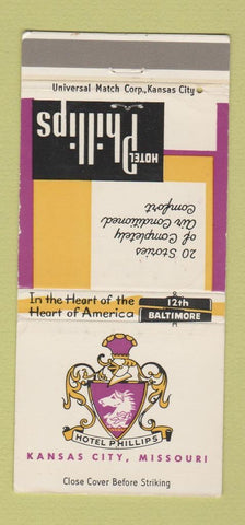 Matchbook Cover - Hotel Phillips Kansas City MO 30 Strike