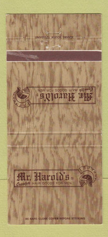 Matchbook Cover Mr Harold's Hair Goods Denver Colorado Wichita KS WEAR 30 Strike