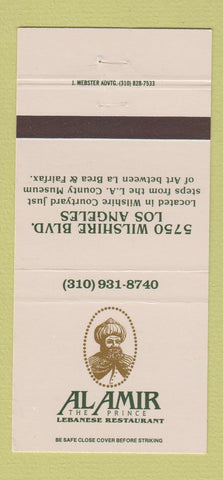 Matchbook Cover - Al Amir Lebanese Restaurant Los Angeles CA 30 Strike
