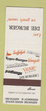 Matchbook Cover - Die Burger Hamburgers Cape Town South Africa