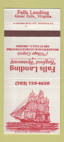 Matchbook Cover - Falls Landing Seafood Restaurant Great Falls VA 30 Strike