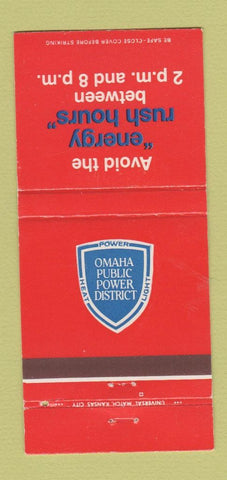 Matchbook Cover - Omaha Public Power District NE 30 Strike